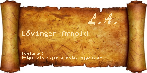 Lővinger Arnold névjegykártya